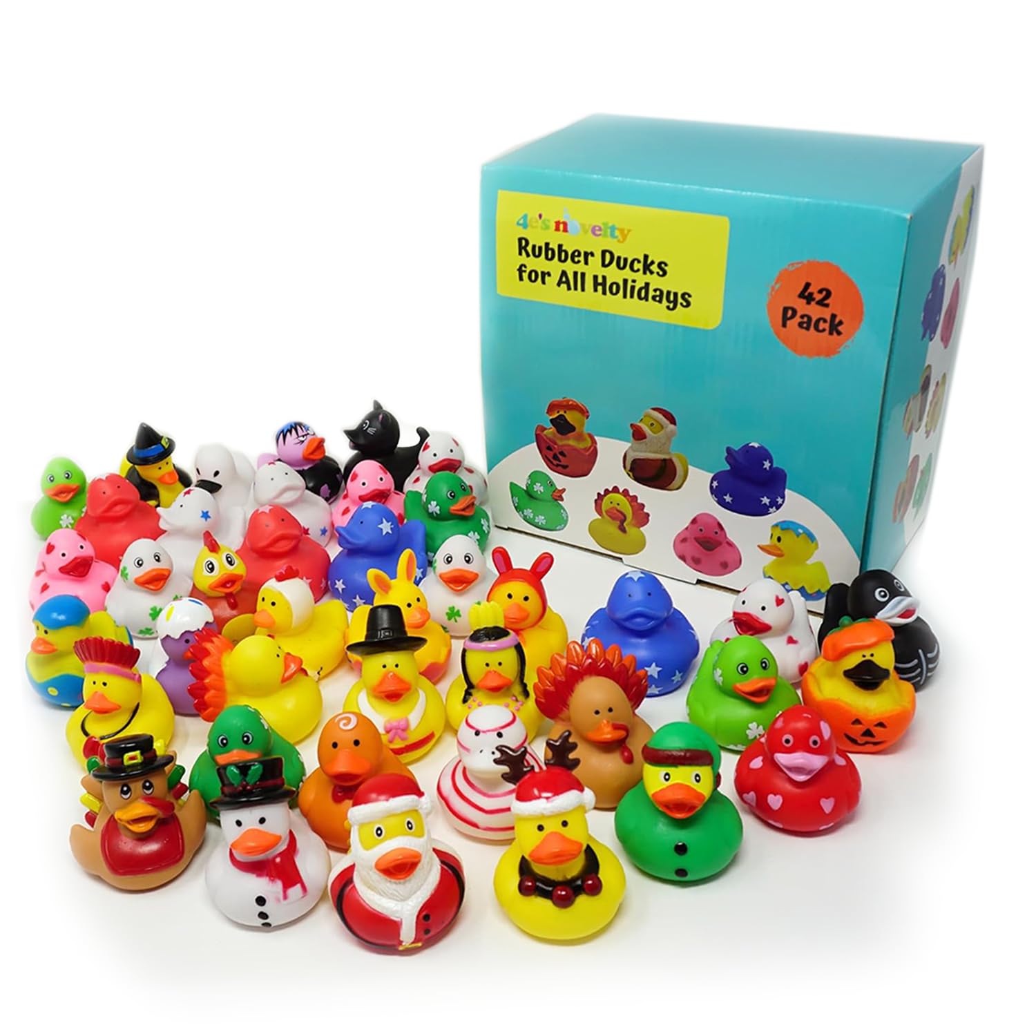 4E's Novelty Snowman duck bath toy for winter holiday play.