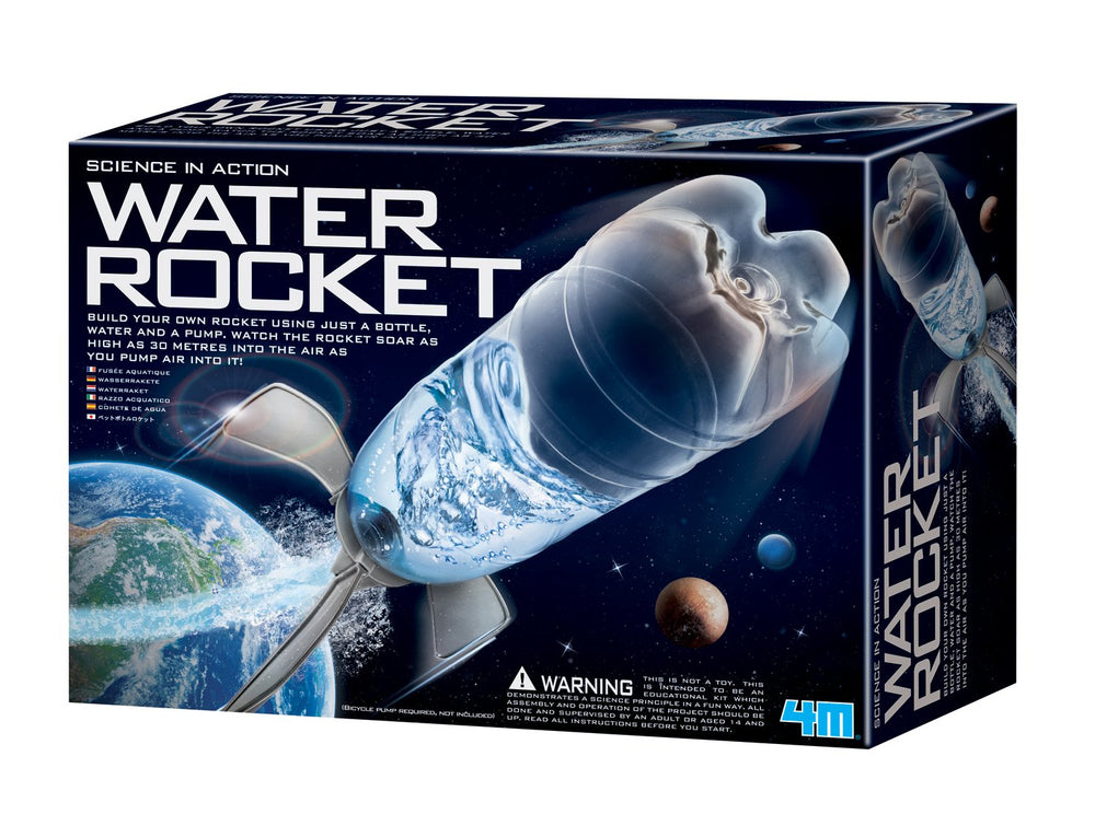 4M Water Rocket Kit front view, ready for home science experiments.