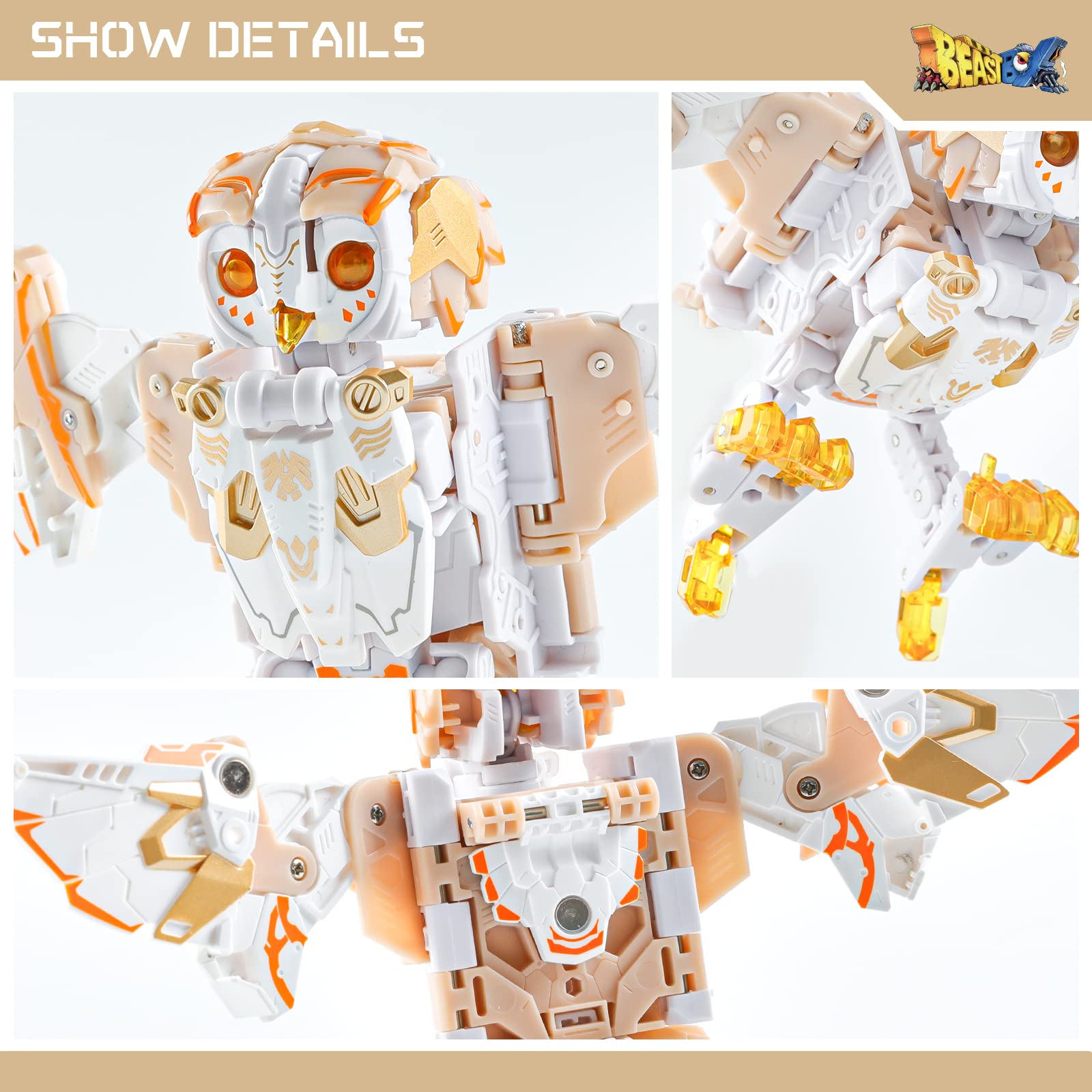 52TOYS BEASTBOX WHITE NOISE showcases flexible joints and pose options
