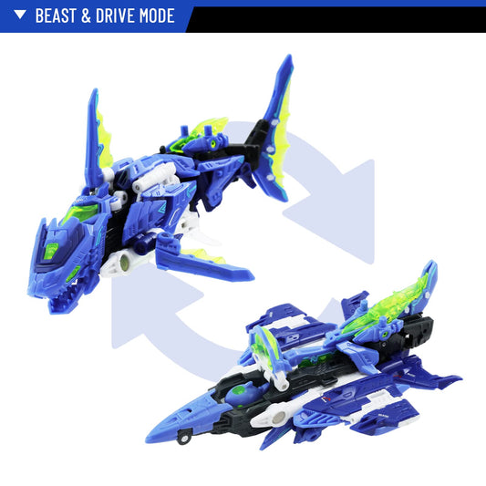 52TOYS BEASTDRIVE BD-02 Hydro Bullet Shark in beast form for action display