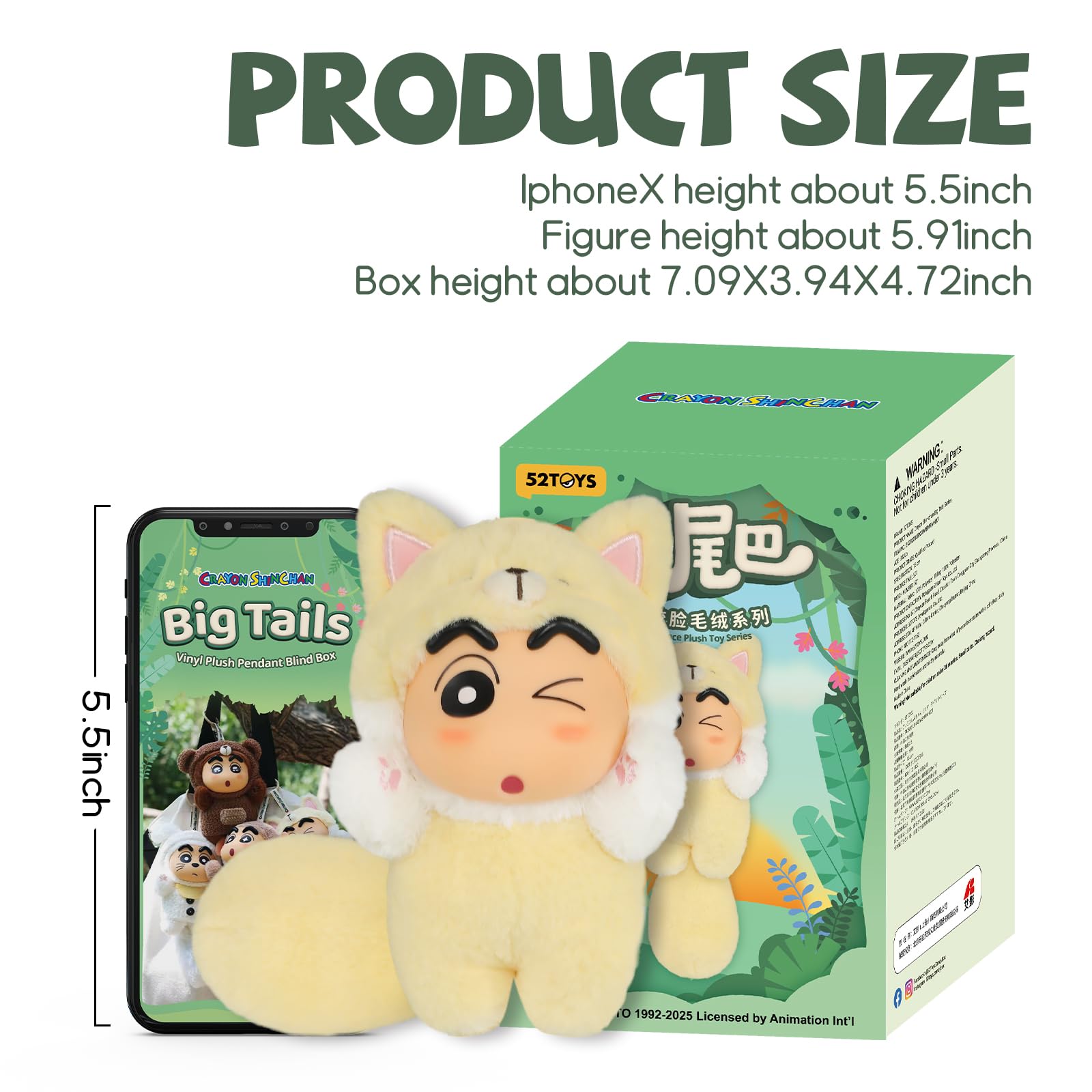 52TOYS Crayon Shin-chan Big Tails movable joints enable flexible poses.