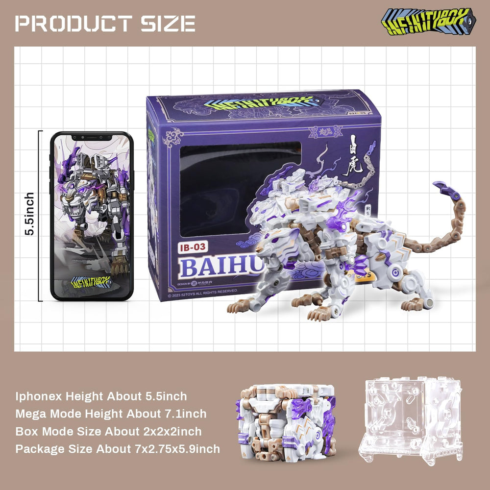 White Tiger figure sized about 18 cm by 52TOYS Infinity Box IB-03