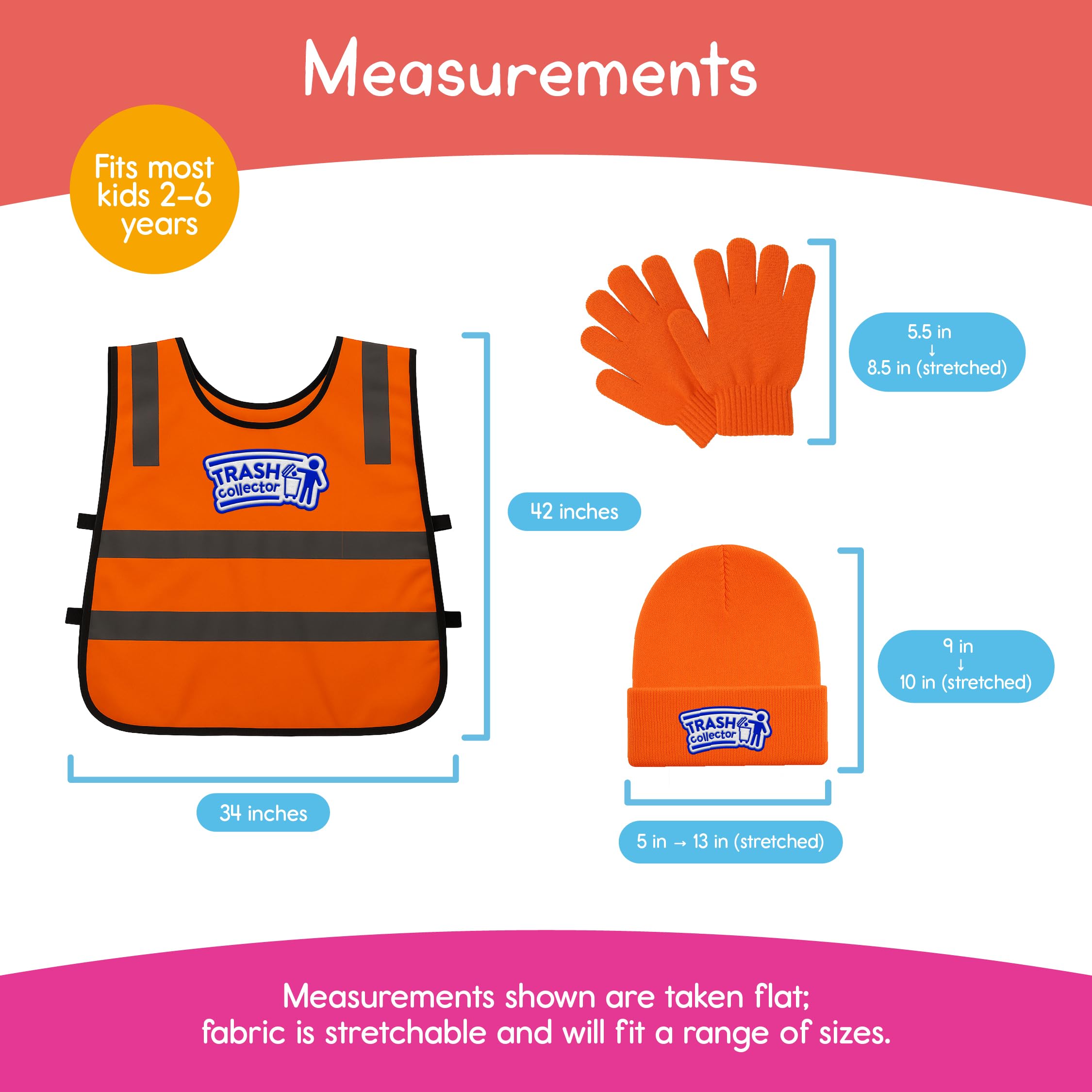 7 Days of Play trash-collector-gloves, soft material for safe dressing.