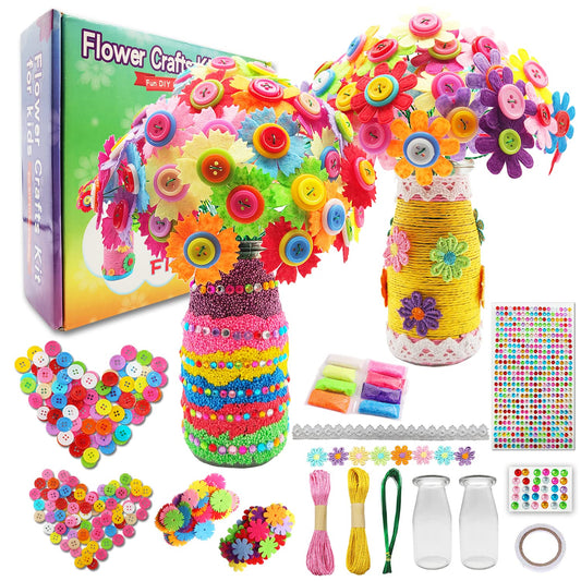 7july Bouquets Kit contents show buttons and felt for creative kid crafts.