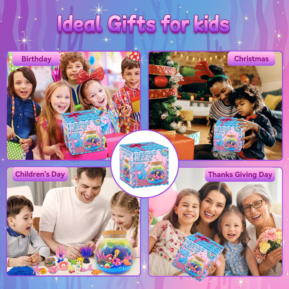 7july Mermaid Terrarium Kit gift-ready packaging for birthdays and holidays