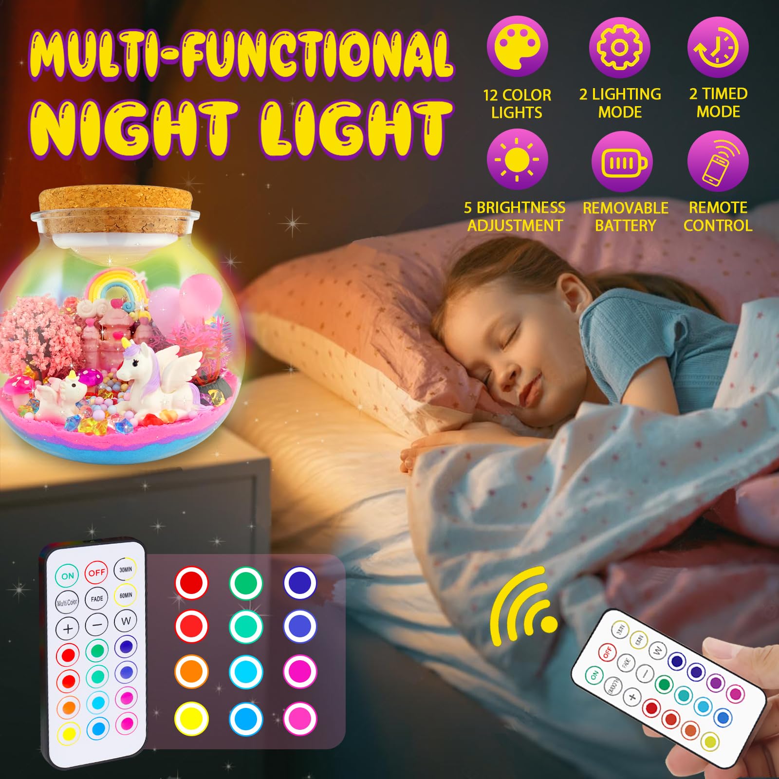 7july remote control for light settings lets kids adjust lighting easily.
