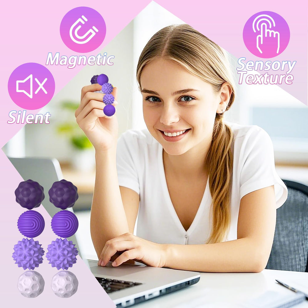 8 Pack Silicone Magnetic Fidget Balls are BPA-free for safe, lightweight play