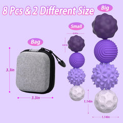 8 Pack Silicone Magnetic Fidget Balls in large and small sizes for versatile grip