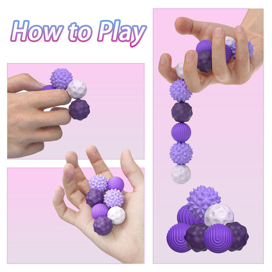 8 Pack Silicone Magnetic Fidget Balls for silent use in meetings and classrooms