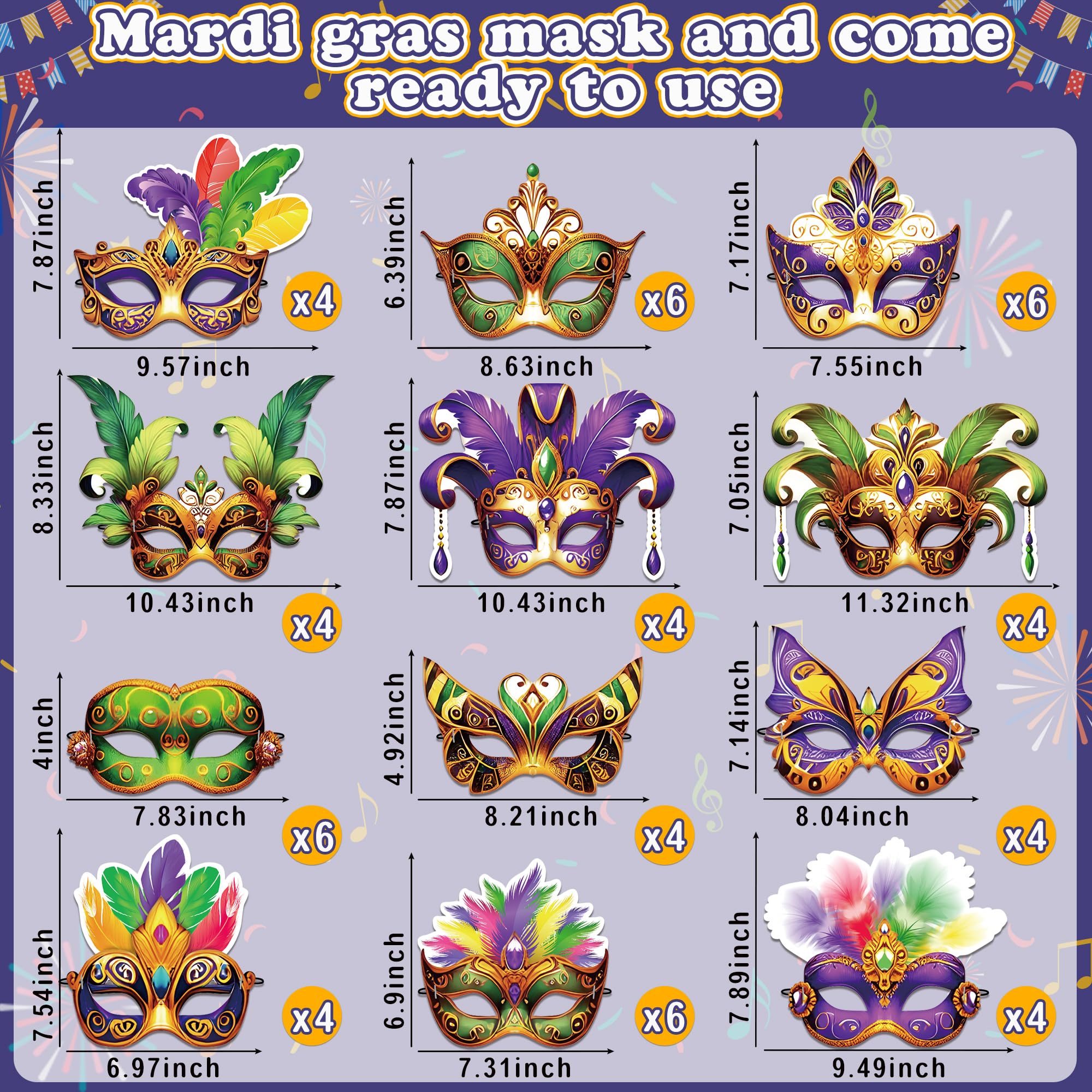 80UncleKimby carnival masks ideal for party decorations and guest interaction.