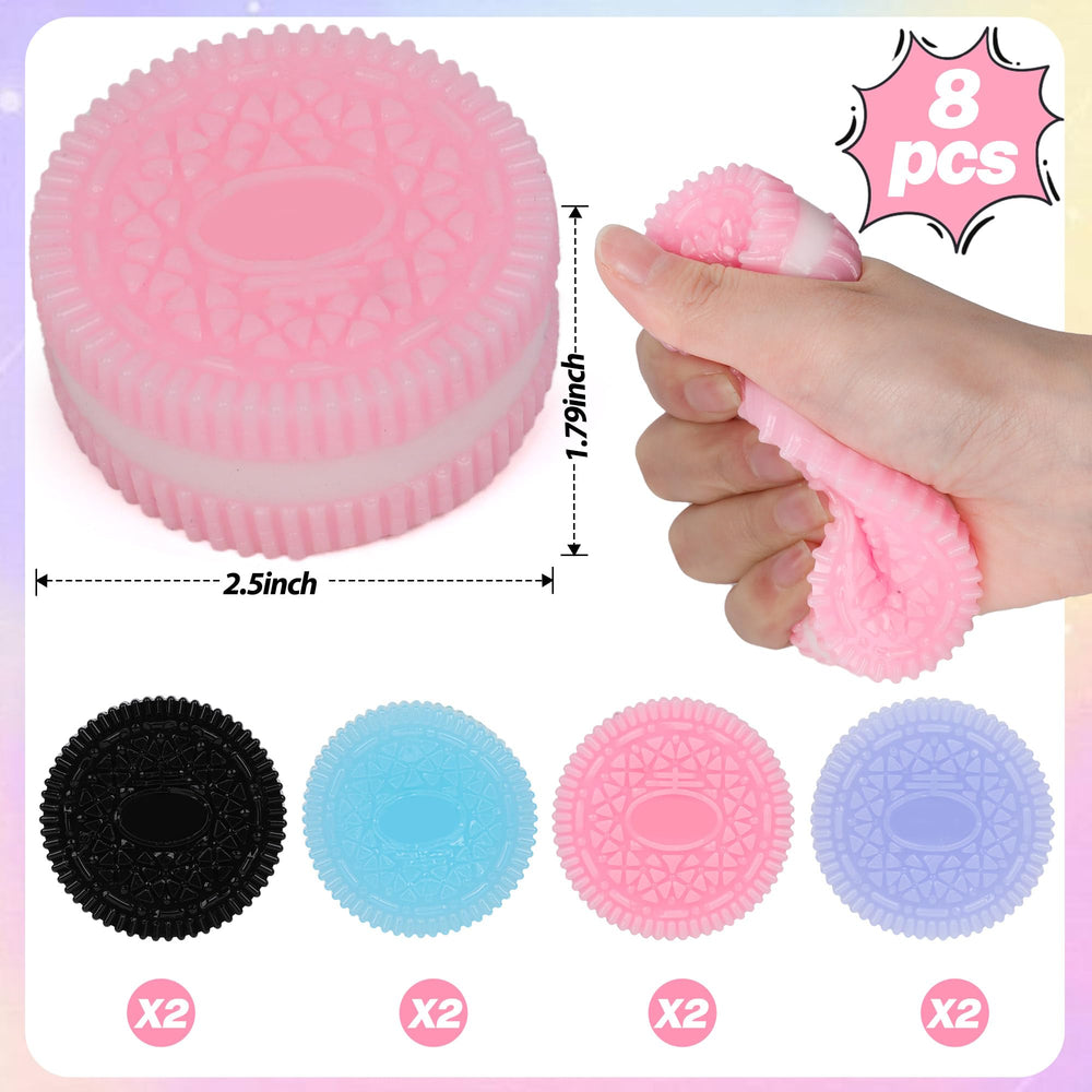 8Pack cookie squishy toy handheld size ideal for quick sensory breaks.