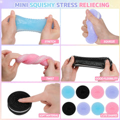 8Pack cookie squishy toy stress relief on desks or workstations.
