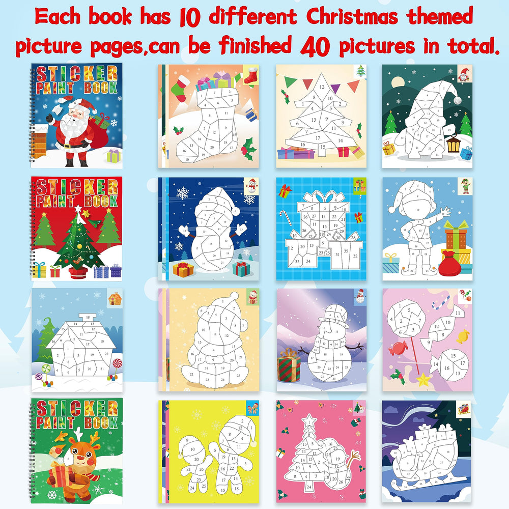 90shine Elf page of the Christmas sticker paint book encourages creative assembly.