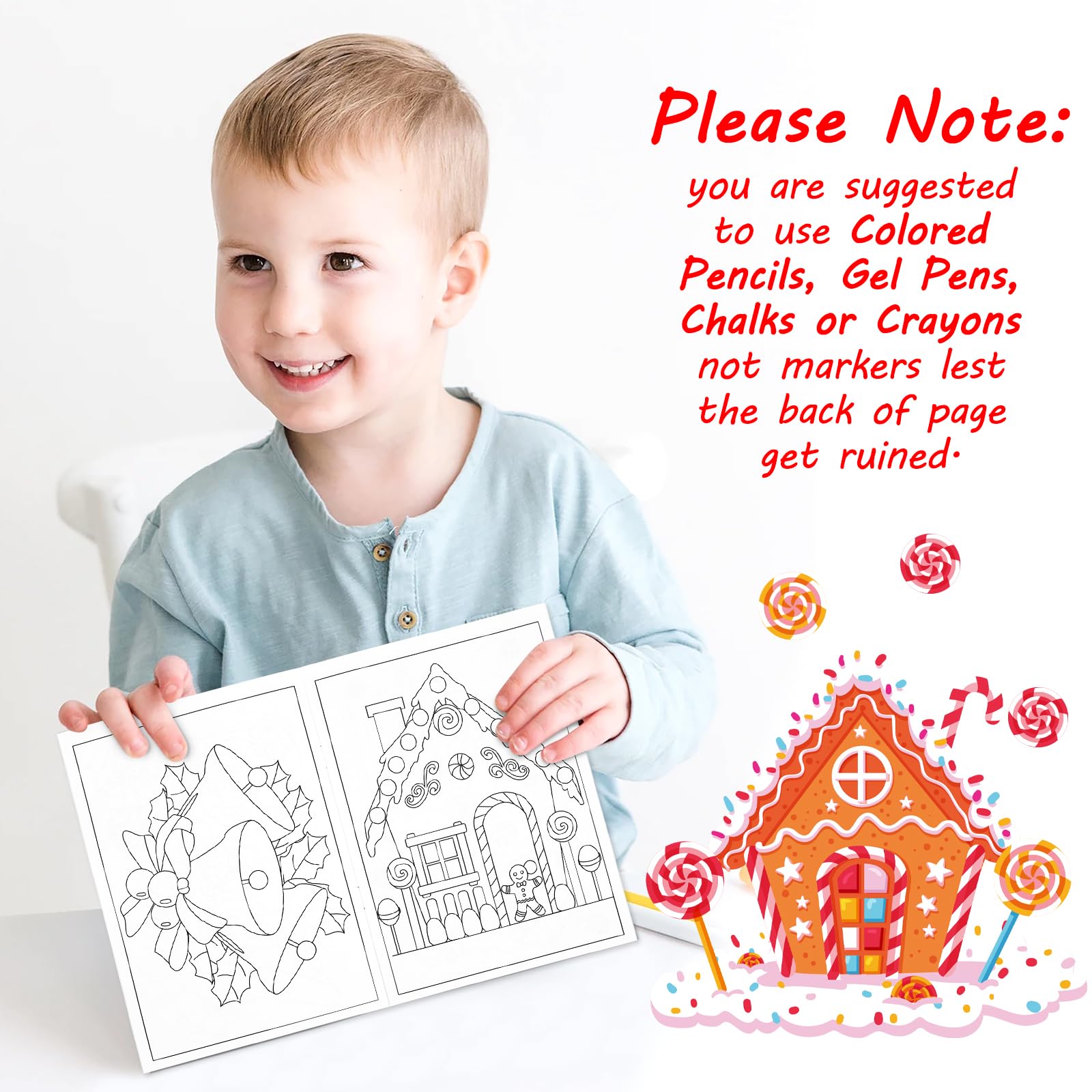 90shine compact 5x7 inch coloring books, easy grip for small hands