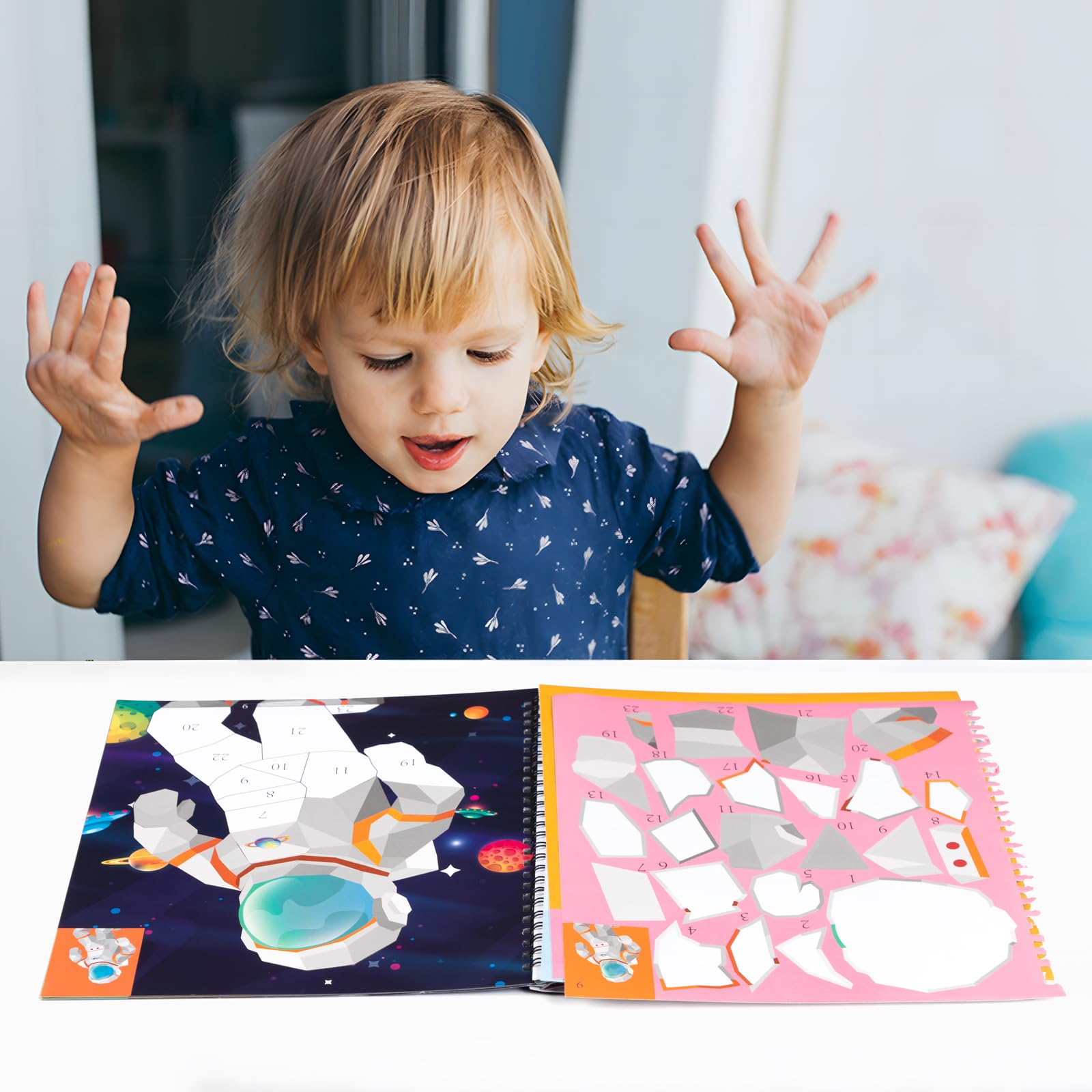 90shine two sticker books opened to show colorful pages for creative activities.