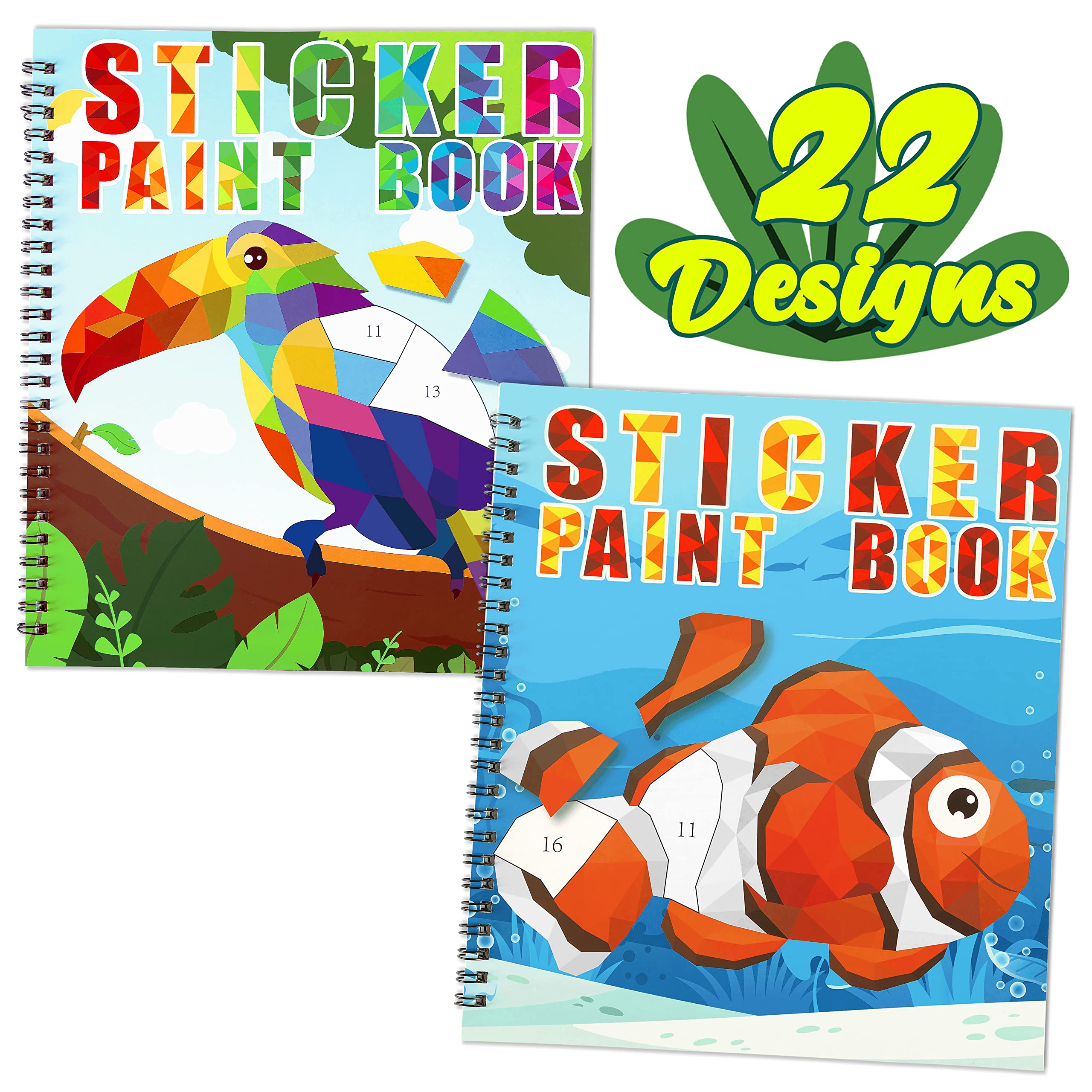90shine sticker book front cover with animal rainbow designs for creative play.