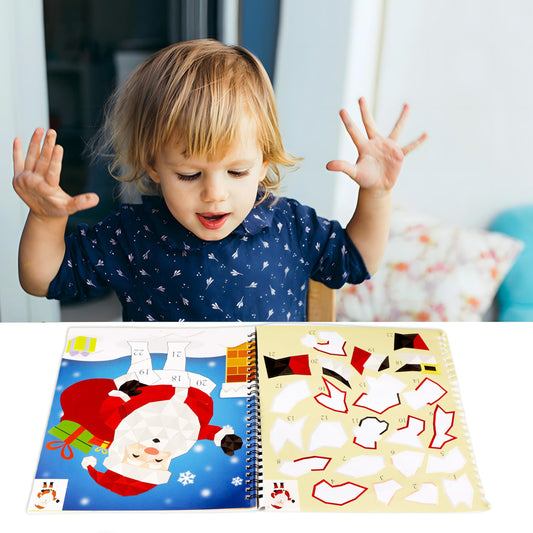 90shine sticker paint books page spread showing numbered scenes for guided coloring to support number recognition