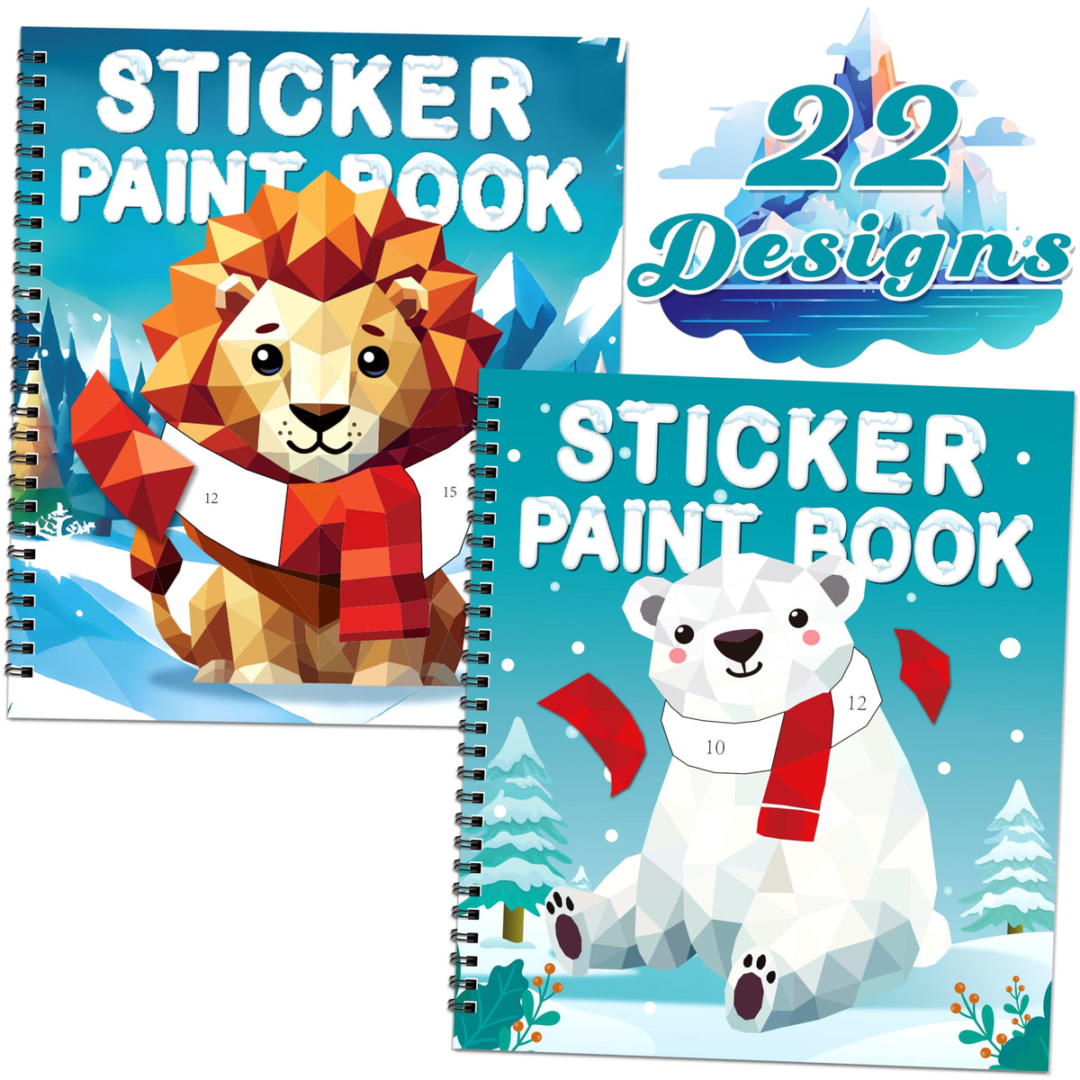90shine winter sticker books cover invites kids to start creative winter scenes.