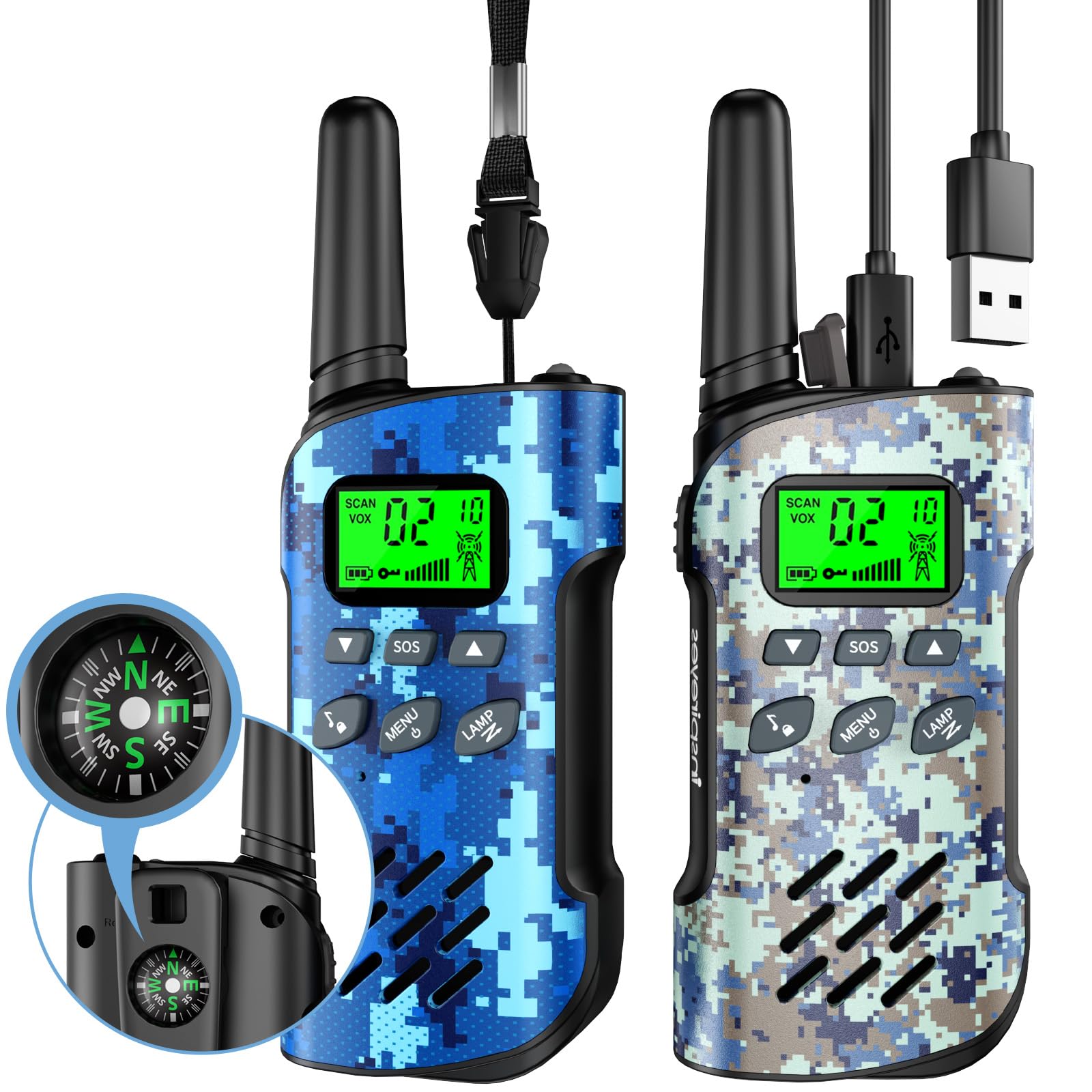 Inspireyes kids walkie talkie rechargeable design enabling long play sessions