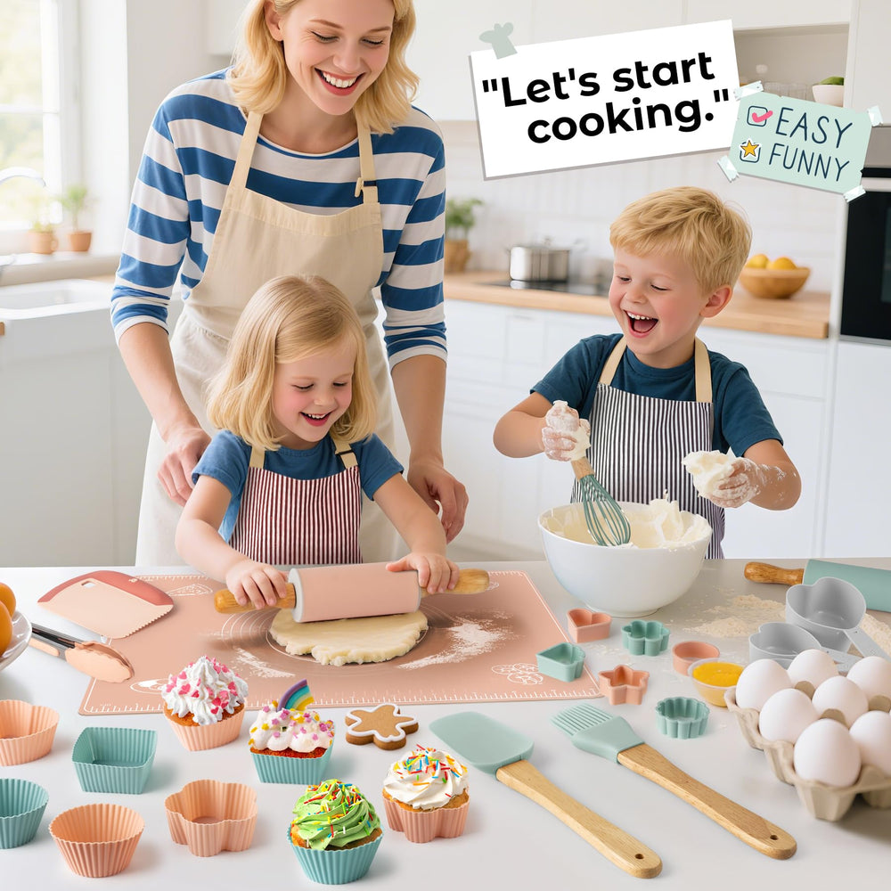 JIGQGY Ultimate Baking Kit baking mat provides a non-stick surface for easy dough work