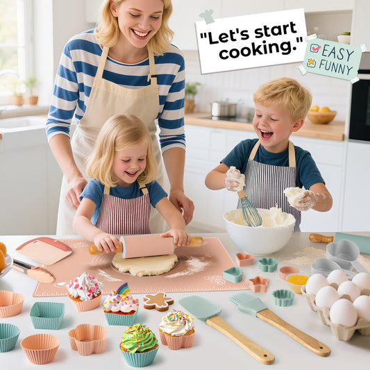 JIGQGY Ultimate Baking Kit baking mat provides a non-stick surface for easy dough work