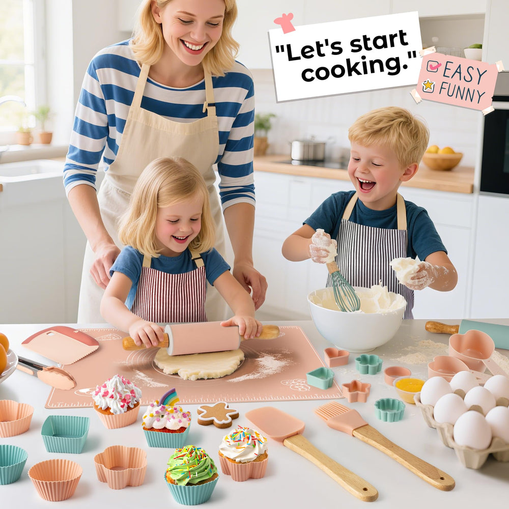 JIGQGY kids baking mat for mess-free rolling and cutting