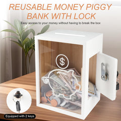 Mczxon piggy bank coin slot for easy savings access without breaking.