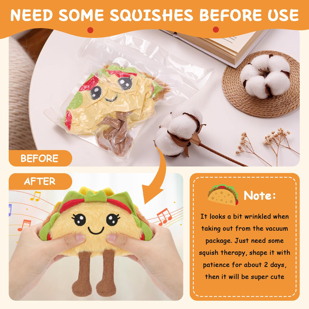 A AIFAMY Taco plush displayed on a shelf offers a light-hearted reminder to stay positive