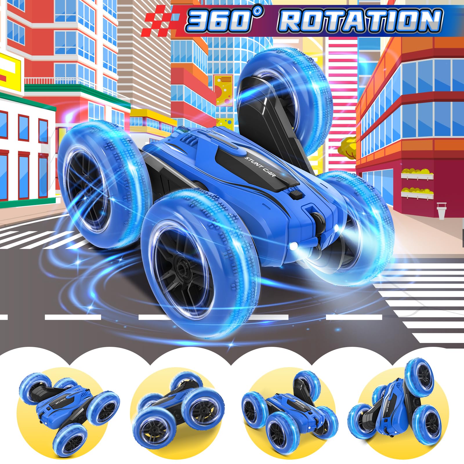 A ALPHA 4WD RC car with strong traction on floors and outdoor surfaces