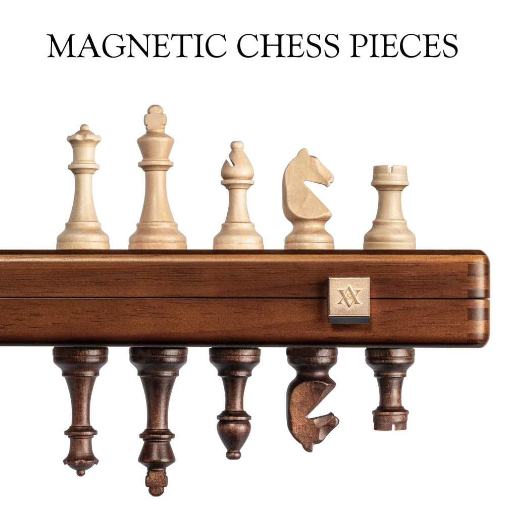 A&A folding wooden chess board with flat surface for stable play.