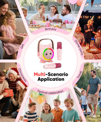 Aadmd mini karaoke suitable for ages 3 to 12 with gentle, kid-friendly design