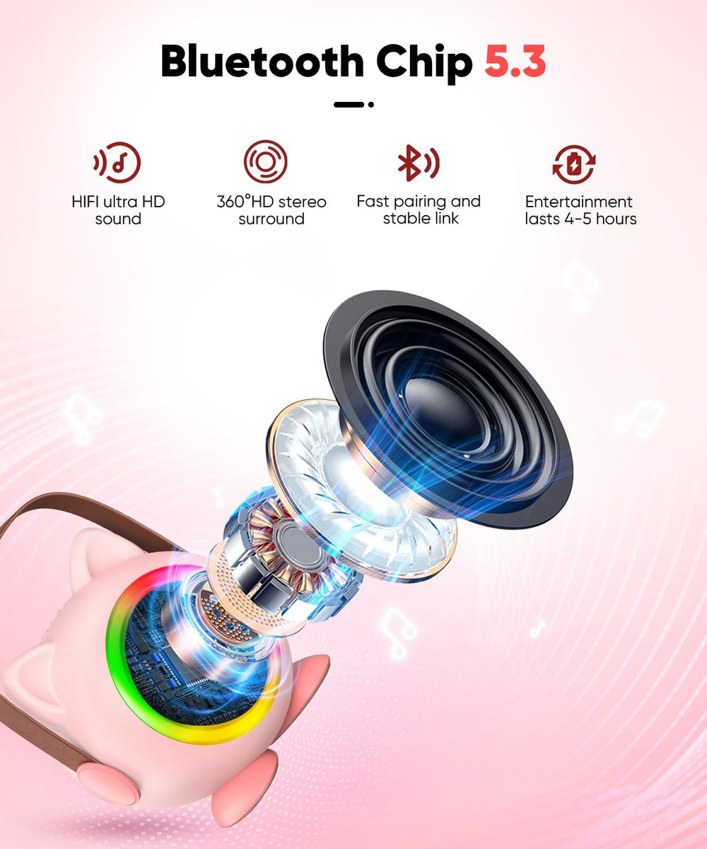 Headphone jack on Aadmd mini karaoke enables private practice sessions
