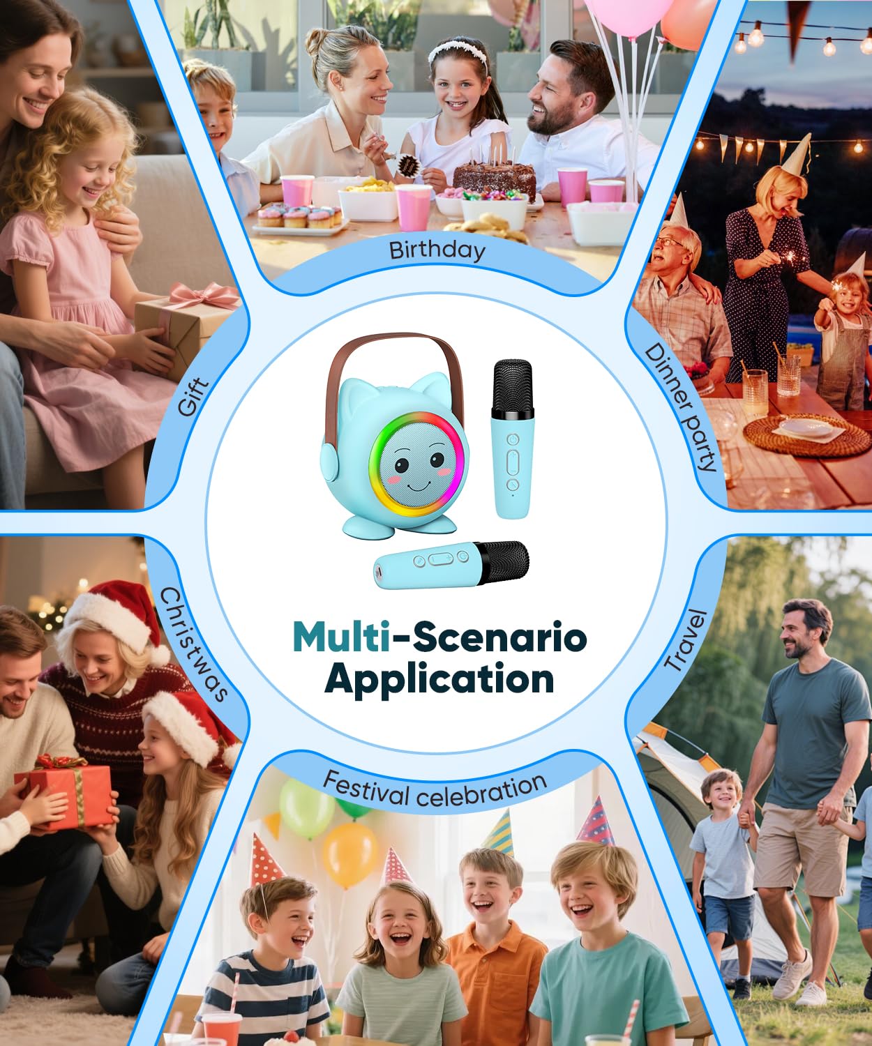 Aadmd mini karaoke machine with 5-hour playtime for longer sessions