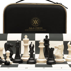 A&A tournament chess set board folded for compact travel