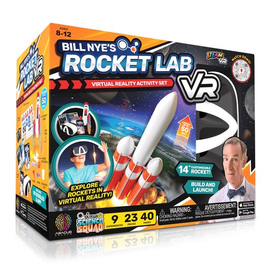 Abacus Brands Bill Nye Rocket Lab VR kit for hands-on space learning.