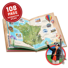 Abacus Brands illustrated world-map pages showcase engaging geography visuals