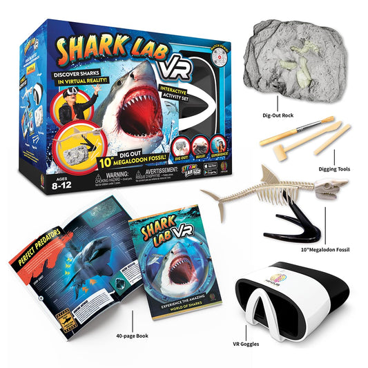 Abacus Brands STEAM Shark Lab VR book pages with species visuals for learning
