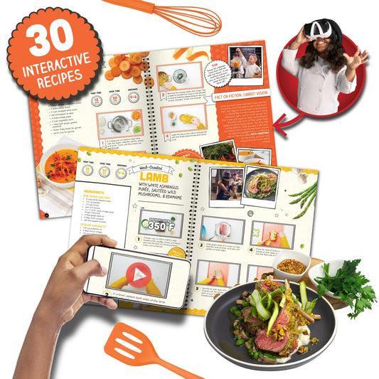 VR MasterChef Junior tools image with spatula and whisk for hands-on learning.
