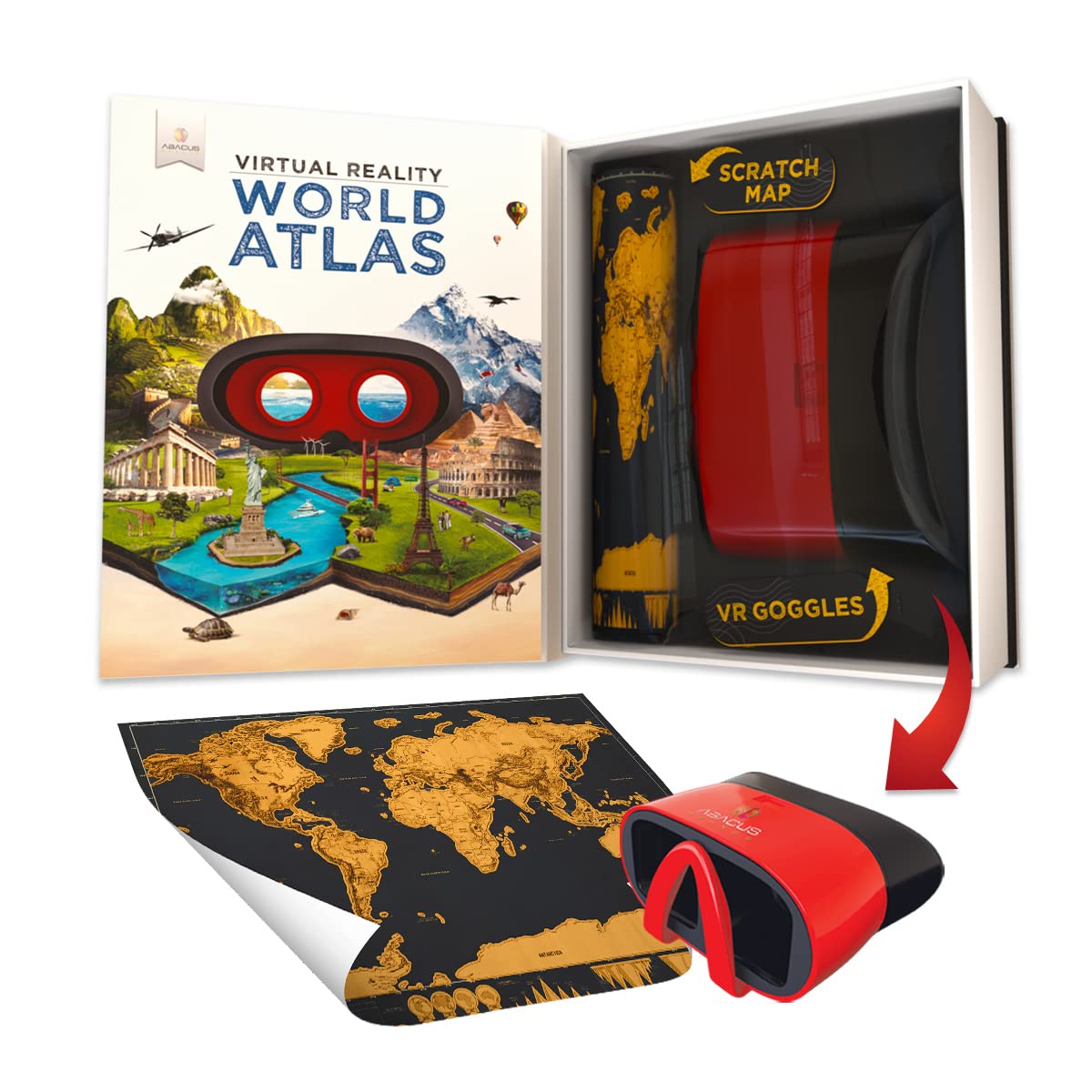 Abacus Brands world map scratch-off feature tracks journeys and curiosity