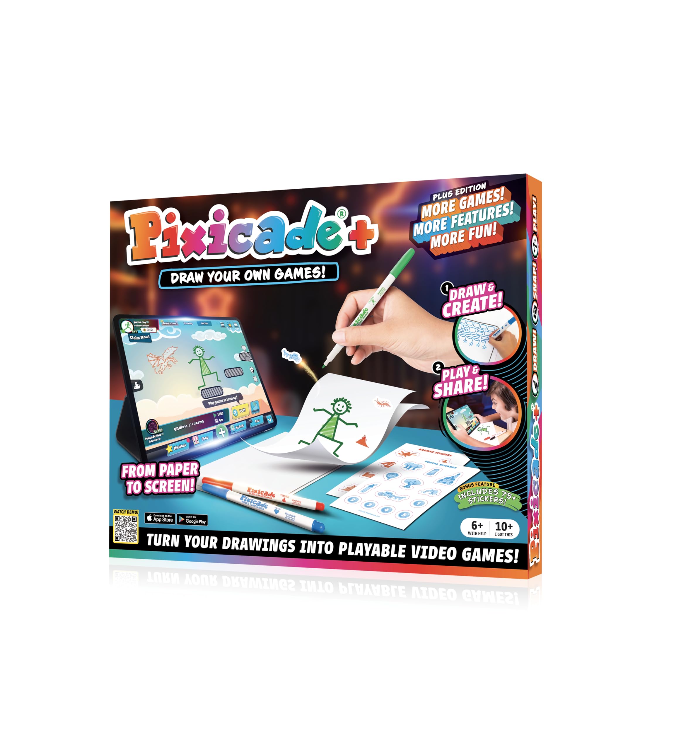Abacus Pixicade+ drawing-to-game converts sketches into playable adventures.