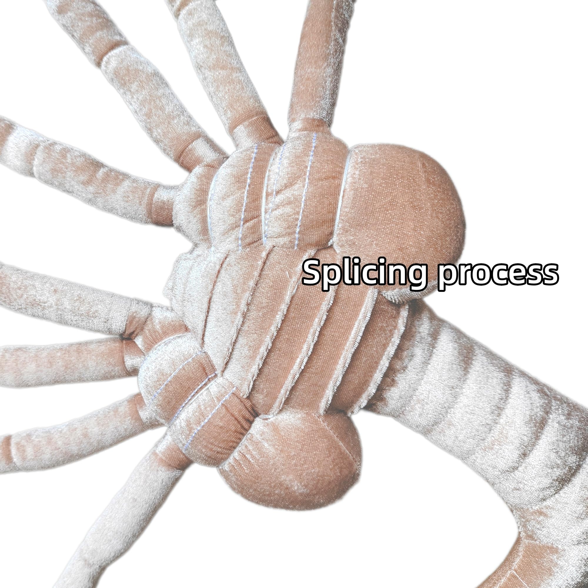 Abawaka Facehugger plush back view, decorative horror prop