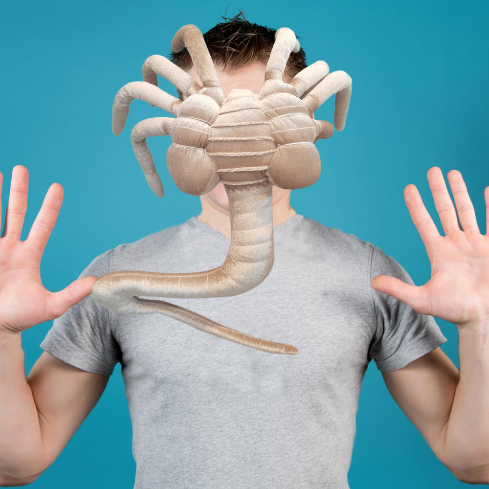 Abawaka Facehugger plush packaged, ships compressed and reshapeable