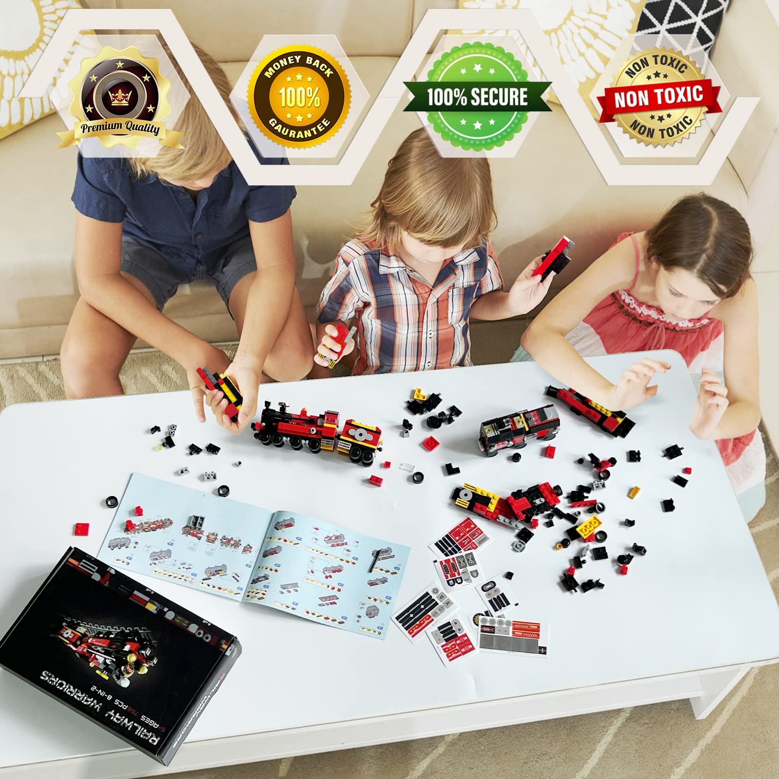Abbabby eight locomotive models image highlighting versatile construction play