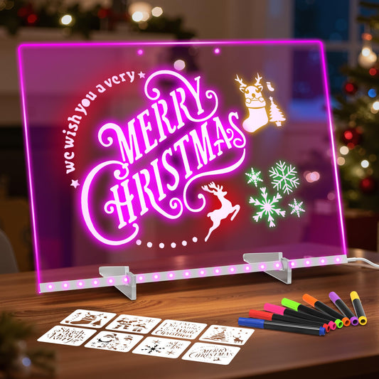 ABCOOL LumiBoard LED drawing board glowing in seven colors for creative doodling