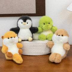 ABEARCAR penguin plush cuddly display, cozy decor for a shelf.