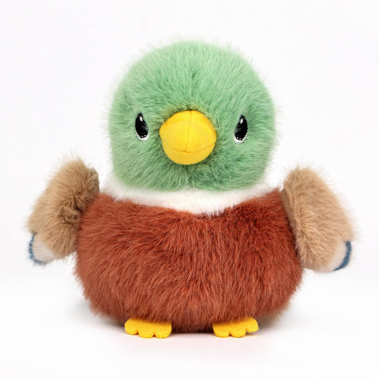 Realistic mallard plush with bright colors for immersive pretend play.