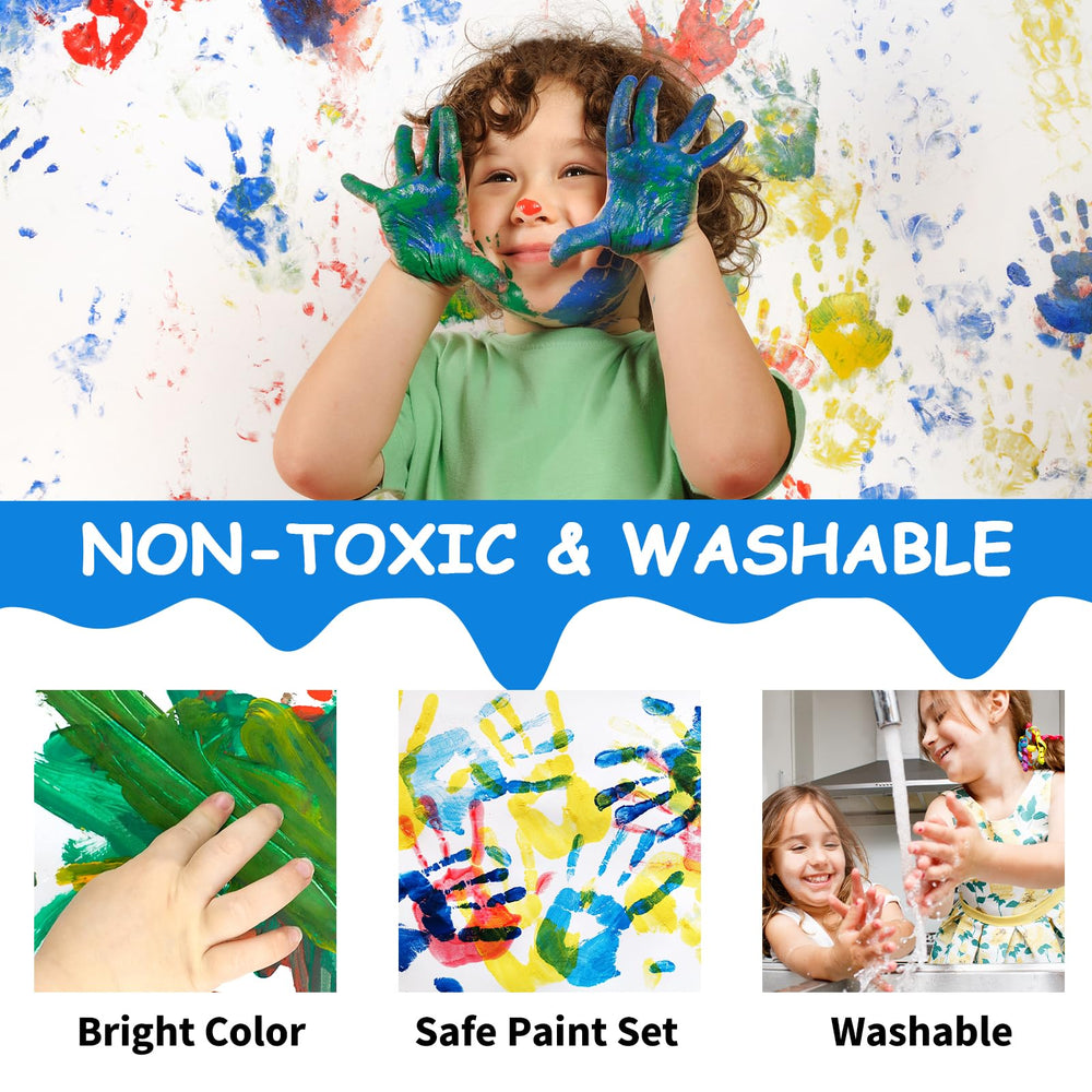 ABEIER non-toxic paints and smooth tools support kid-friendly painting sessions