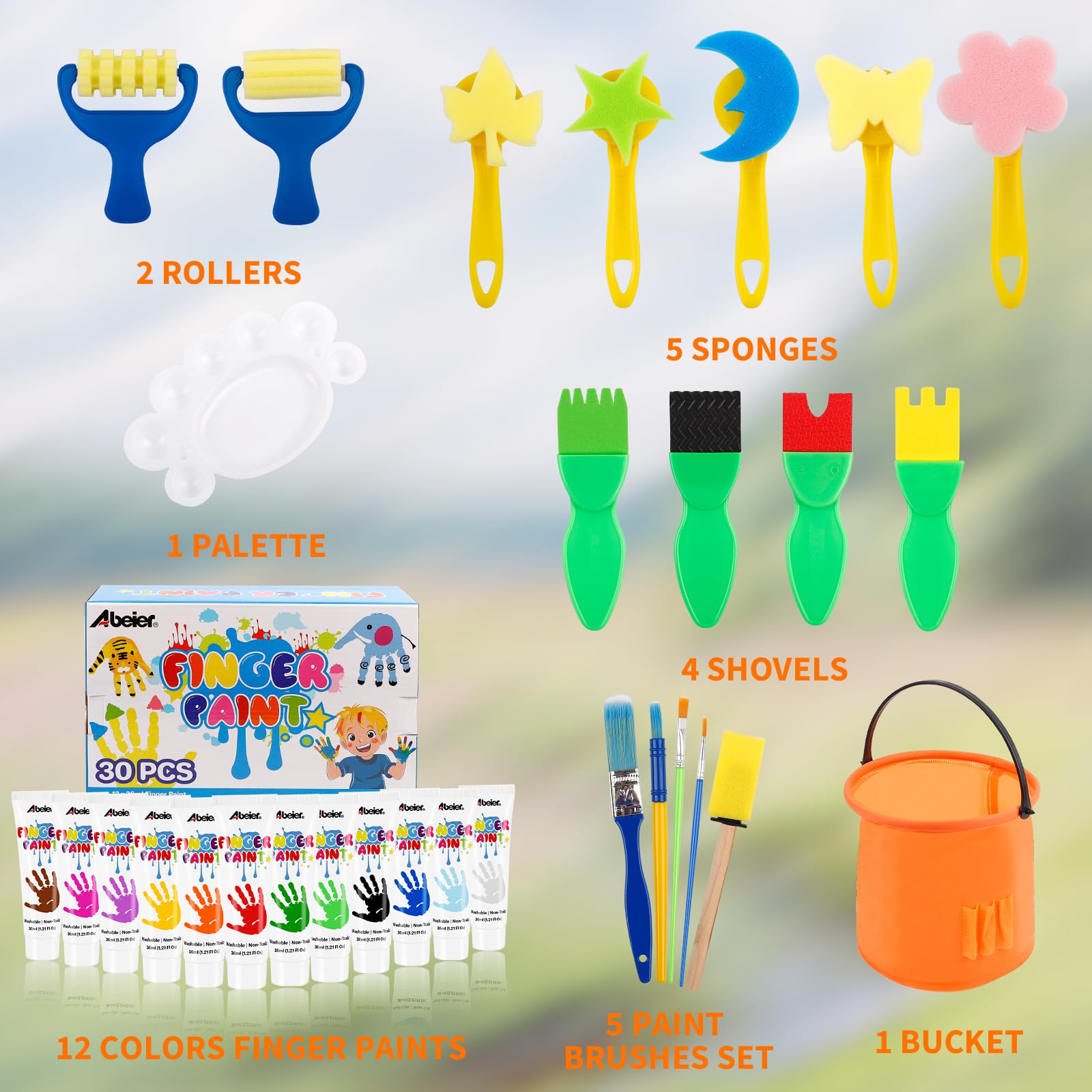 ABEIER toddler hand painting with vibrant colors encourages early motor skills and creativity