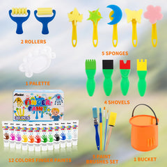 ABEIER toddler hand painting with vibrant colors encourages early motor skills and creativity