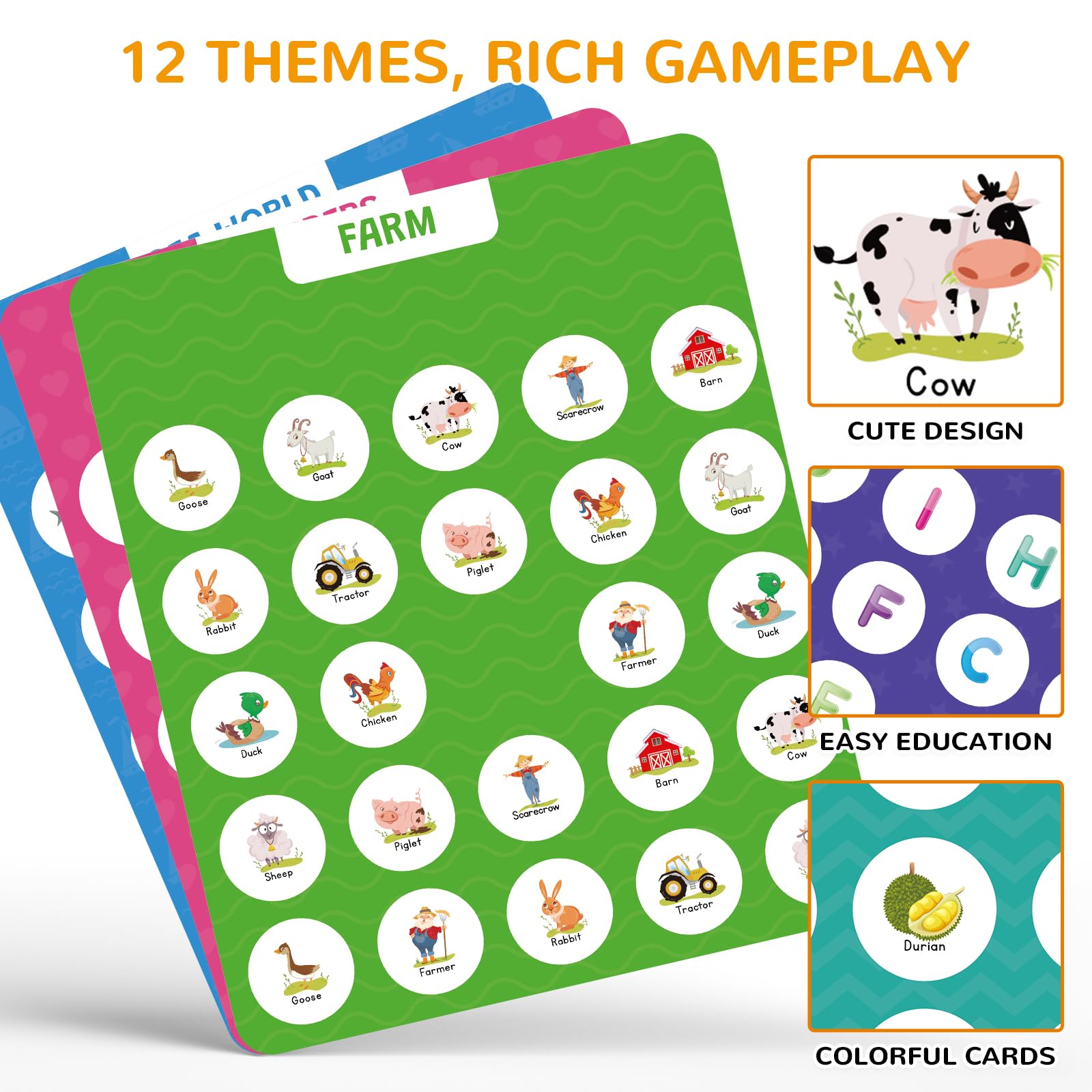 ABERLLS colors shapes cards spread during play to boost focus